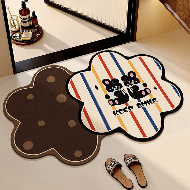 Cartoon Cookie-Themed Decorative Bath Mat