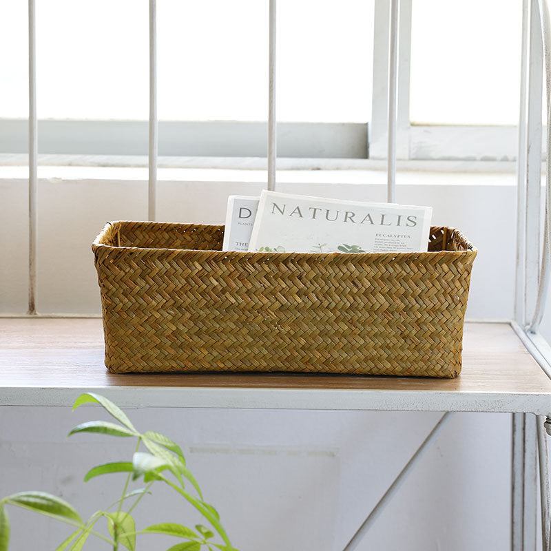 Unisex Rectangular Storage Basket made of Natural Wicker Bowlift