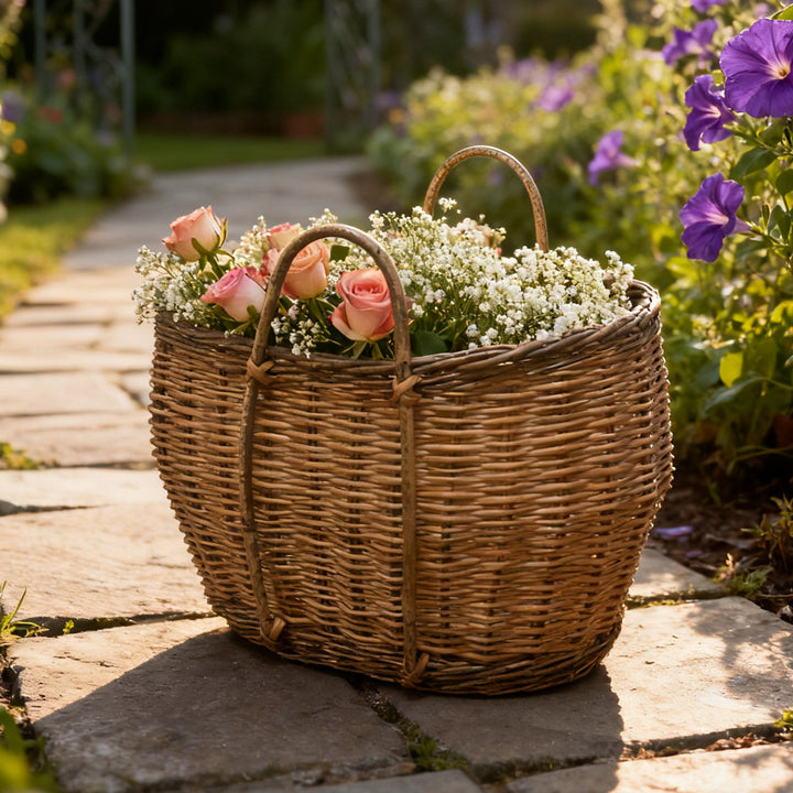 Rustic Handwoven Basket Bowlift