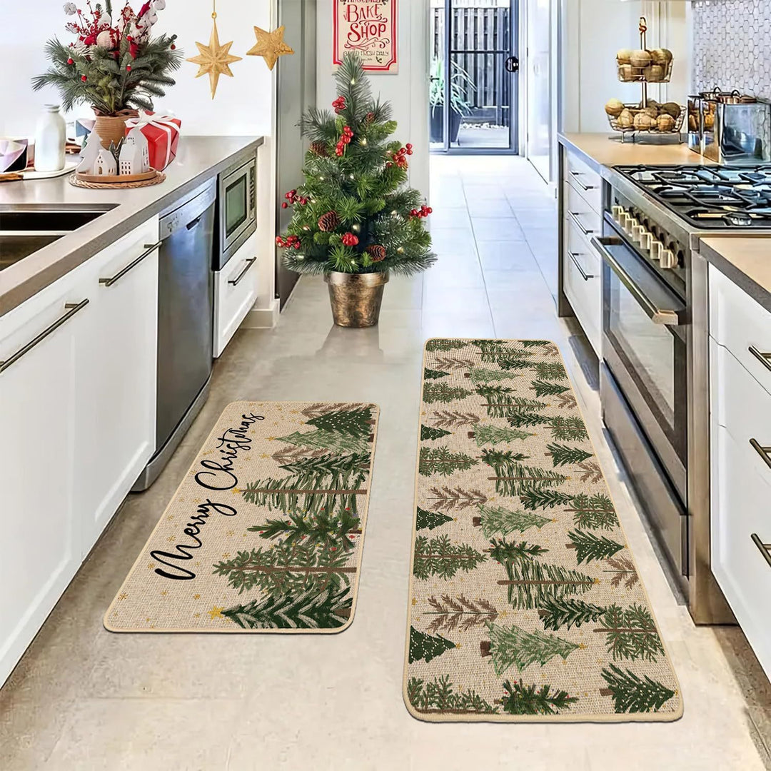 Festive Holiday Kitchen Runner Mat Bowlift