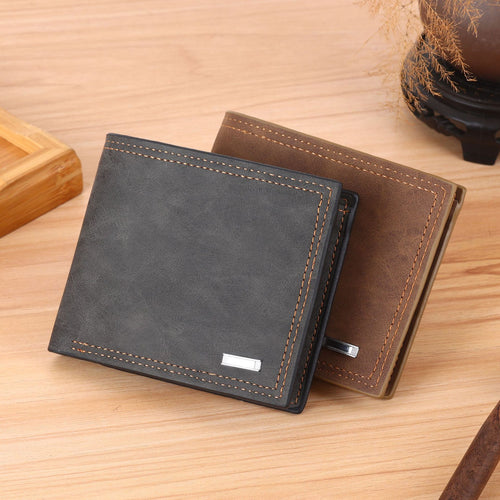 Vintage Distressed Leather Bifold Wallet with RFID Protection and Organized Card Storage Bowlift