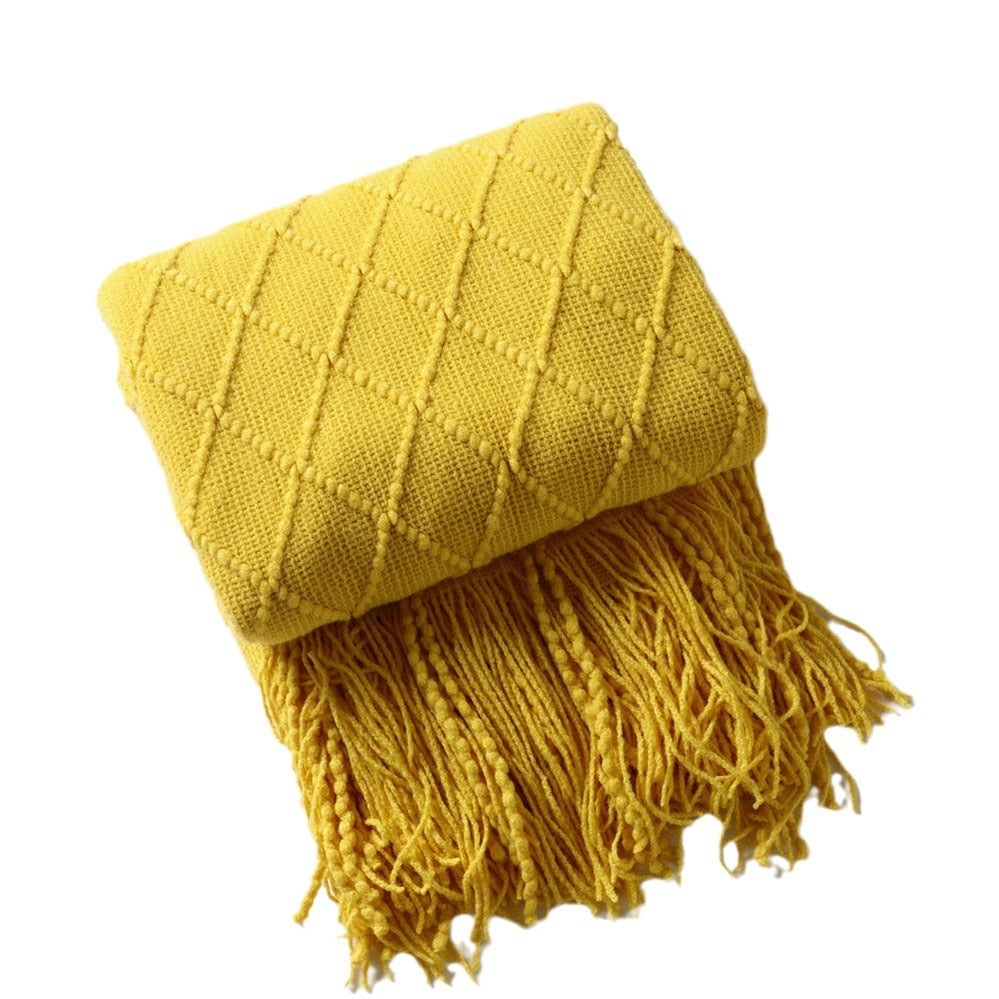Women’s knitted blanket with textured wave pattern Bowlift