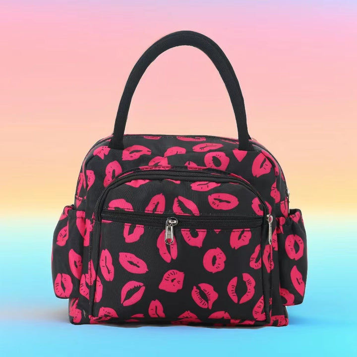Cat Print Multi-Pocket Tote Bag Bowlift