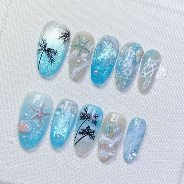Nail art set with floral patterns and ombre effects Bowlift