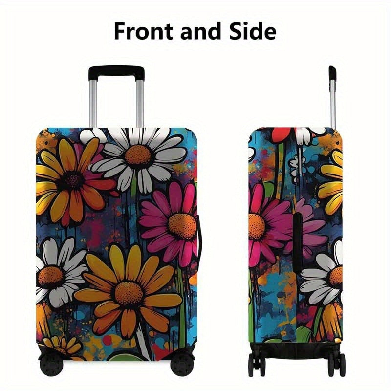 Floral-Illustrated Hard Shell Travel Suitcase Bowlift