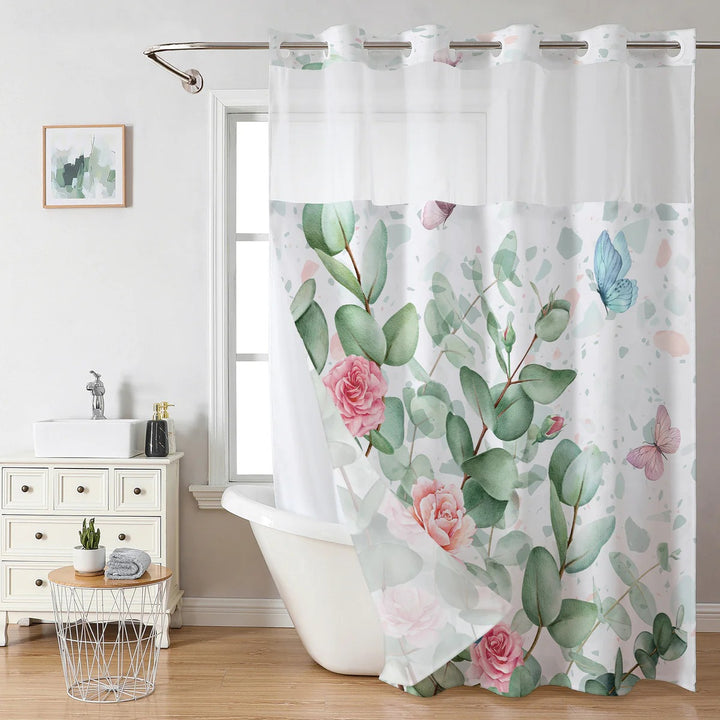 Artistic Floral Shower Curtain Bowlift