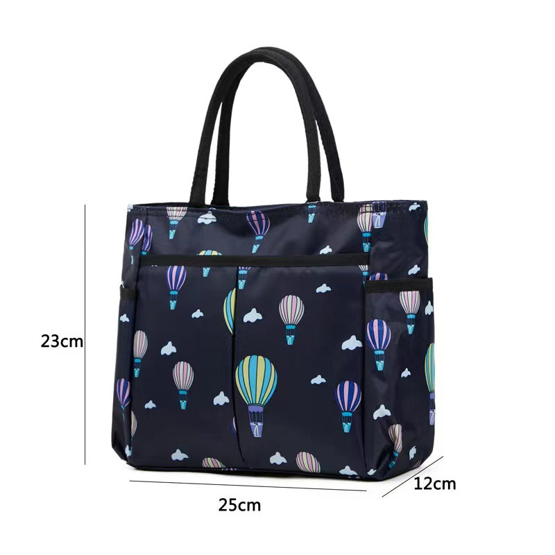Multi-Pocket Candy Print Tote Bag Bowlift