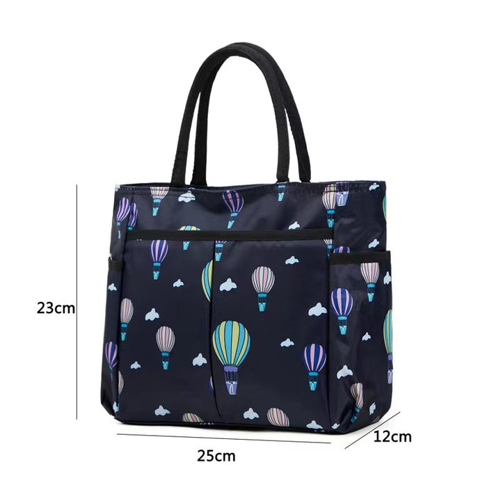 Multi-Pocket Candy Print Tote Bag Bowlift