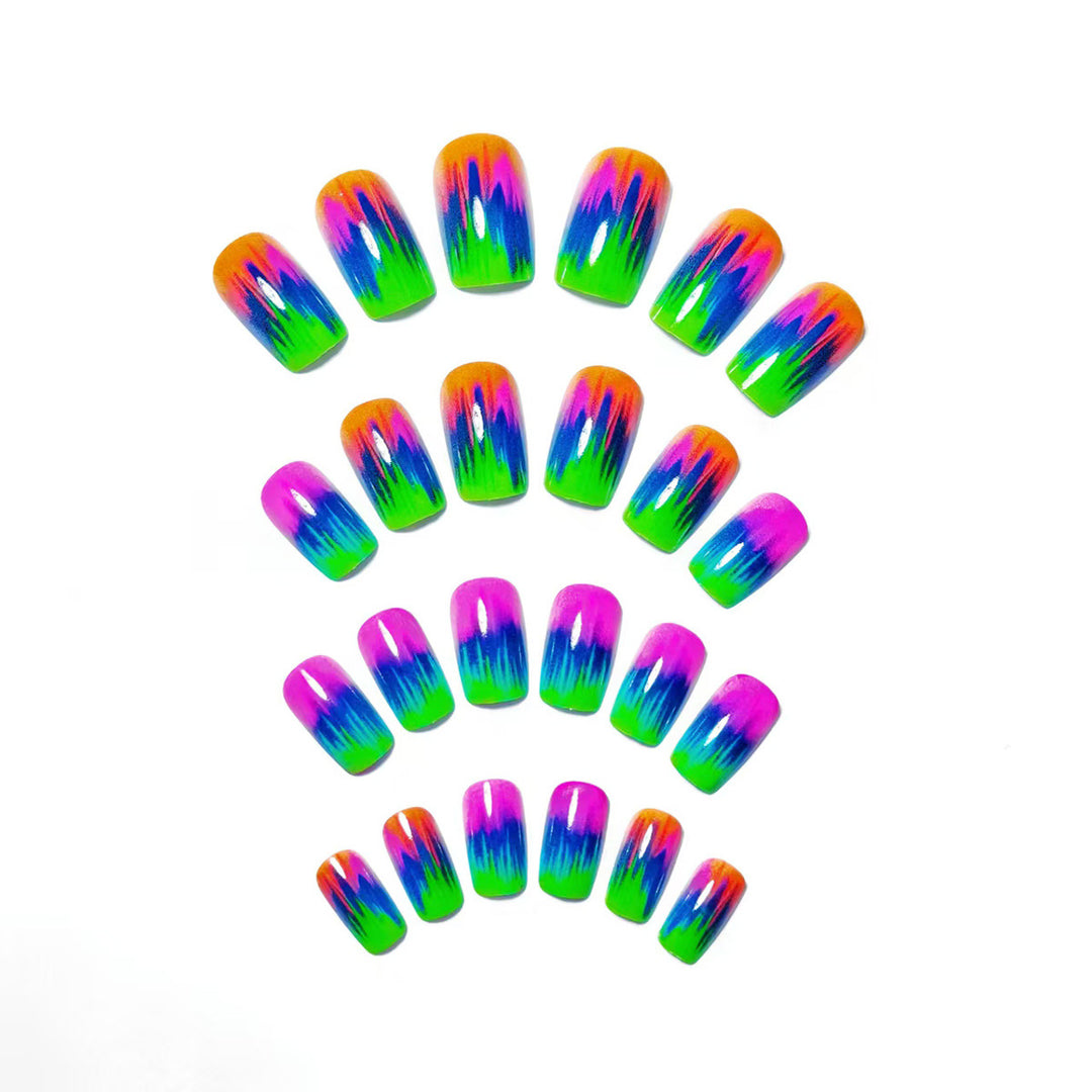 Neon Gradient Nail Art Design Bowlift