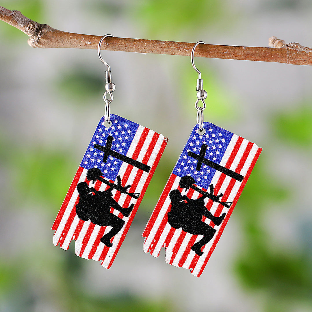 Ladies leather boot charm earrings made of lightweight wood with fish hook closure Bowlift