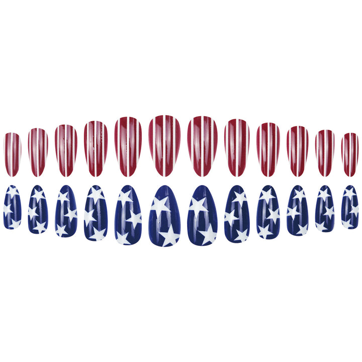 Patriotic Stiletto Press-On Nails Bowlift