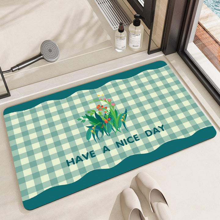 Stylish Floral Patterned Comfort Bath Mat Bowlift
