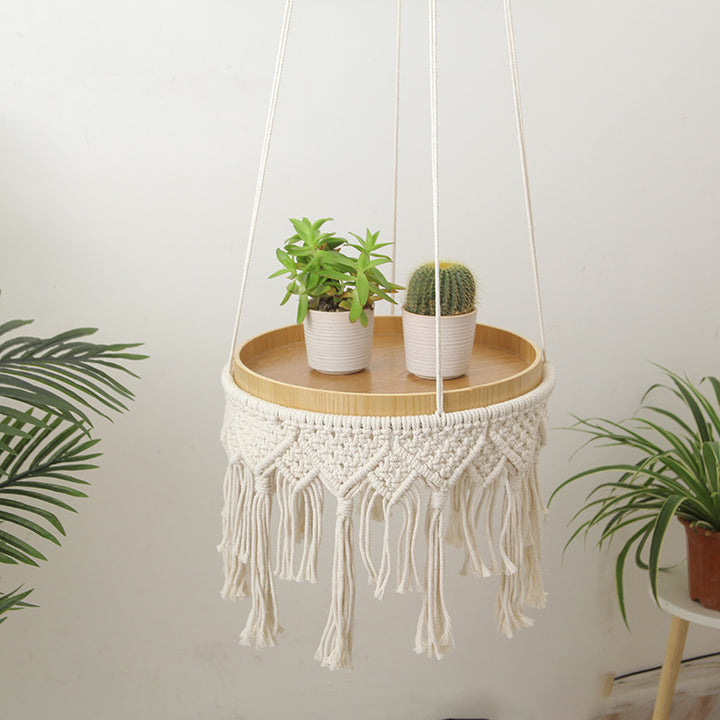 Macrame Hanging Plant Holder with Decorative Fringe Bowlift