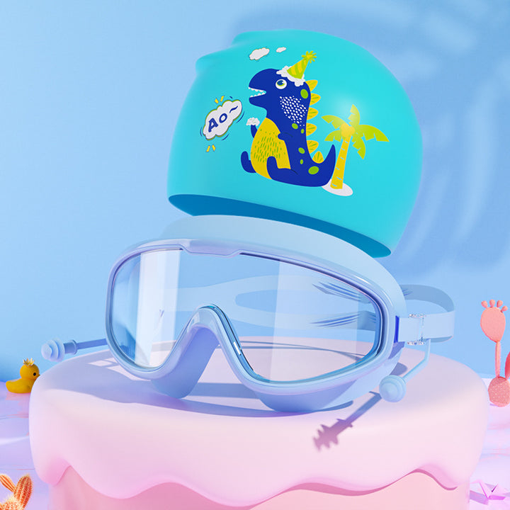 Kids Unicorn-Themed Swim Mask and Cap Set Bowlift