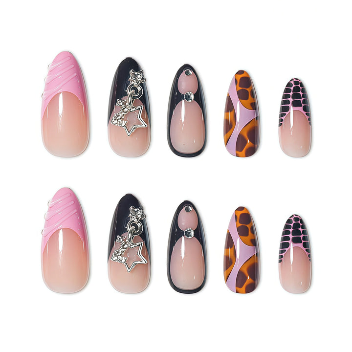 Stylish Abstract Press-On Nail Extensions Bowlift
