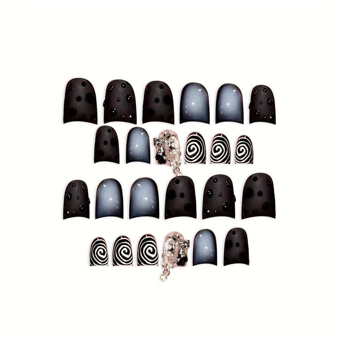 Stylish Press-On Nail Art Set Bowlift