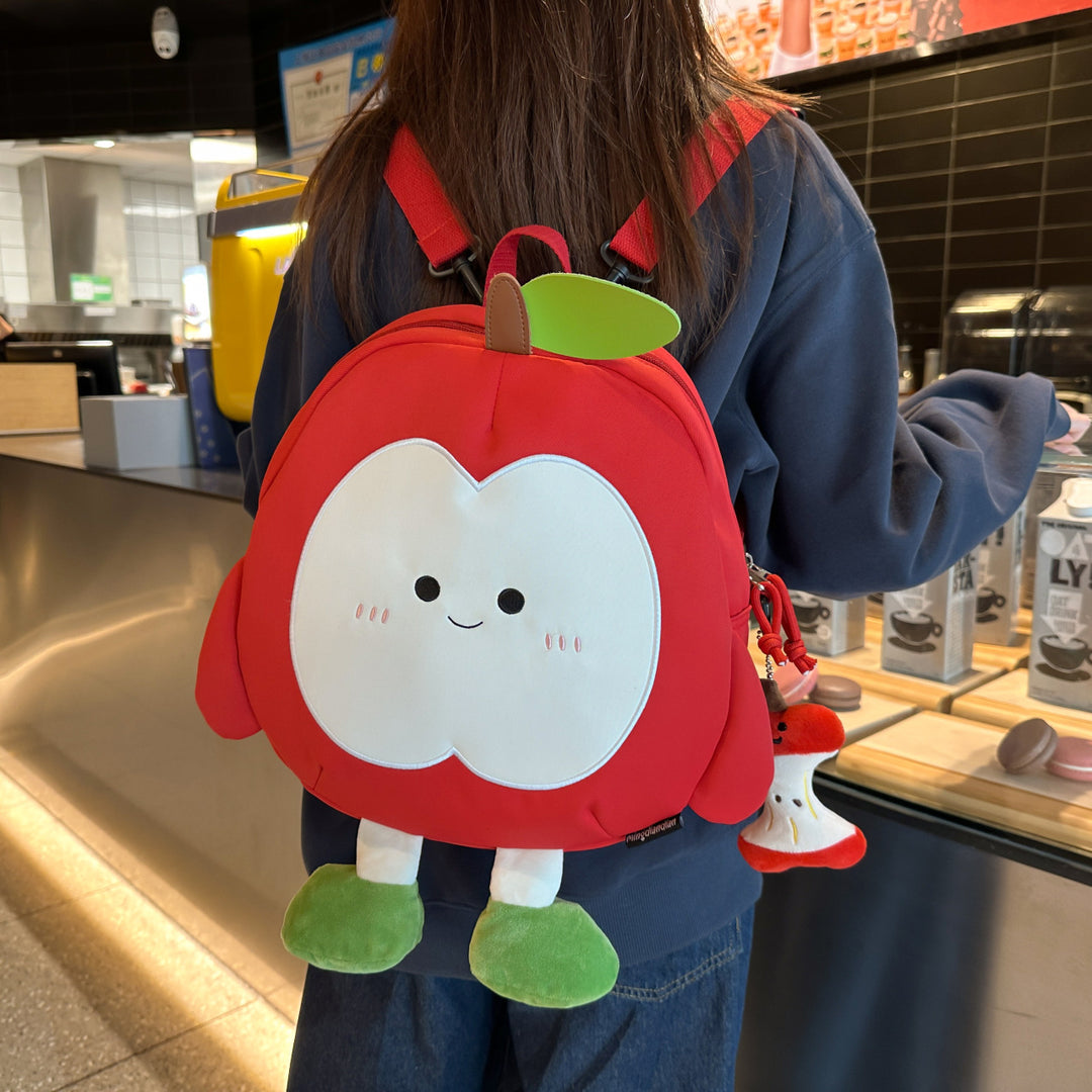 Plush backpack with apple motif Bowlift
