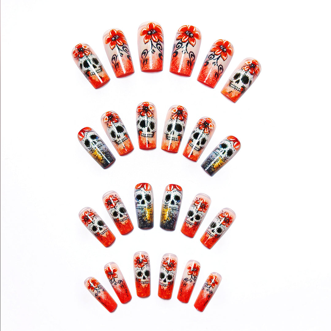 Art Nails in Creative Skull Design Bowlift