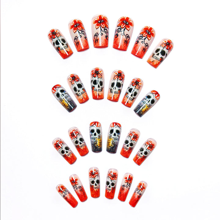 Art Nails in Creative Skull Design Bowlift