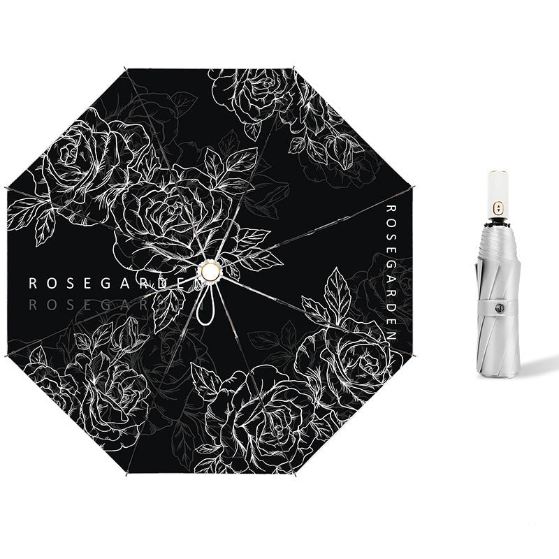 Ladies' compact folding umbrella with delicate butterfly design Bowlift