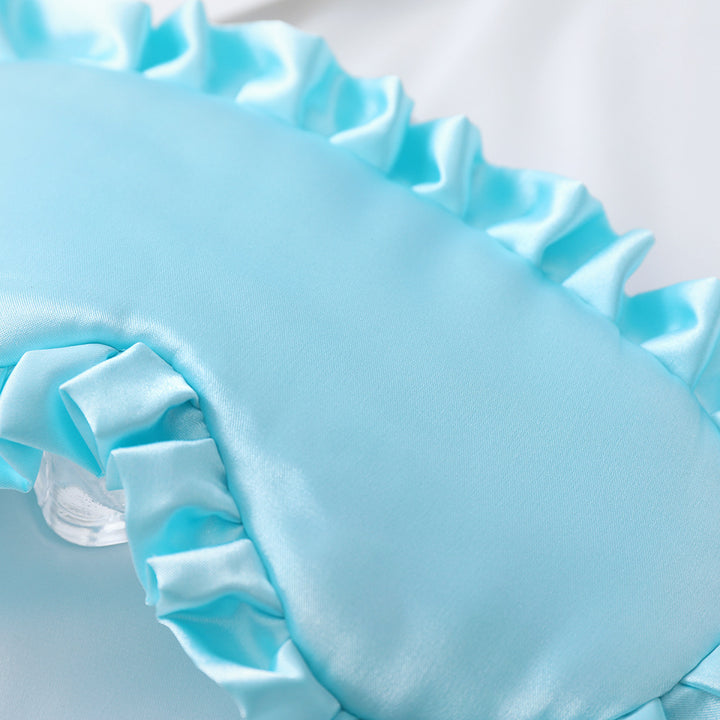 Women's nan satin-gloss eye mask with ergonomic contour, frilled ruffle edge, and gentle padding Bowlift