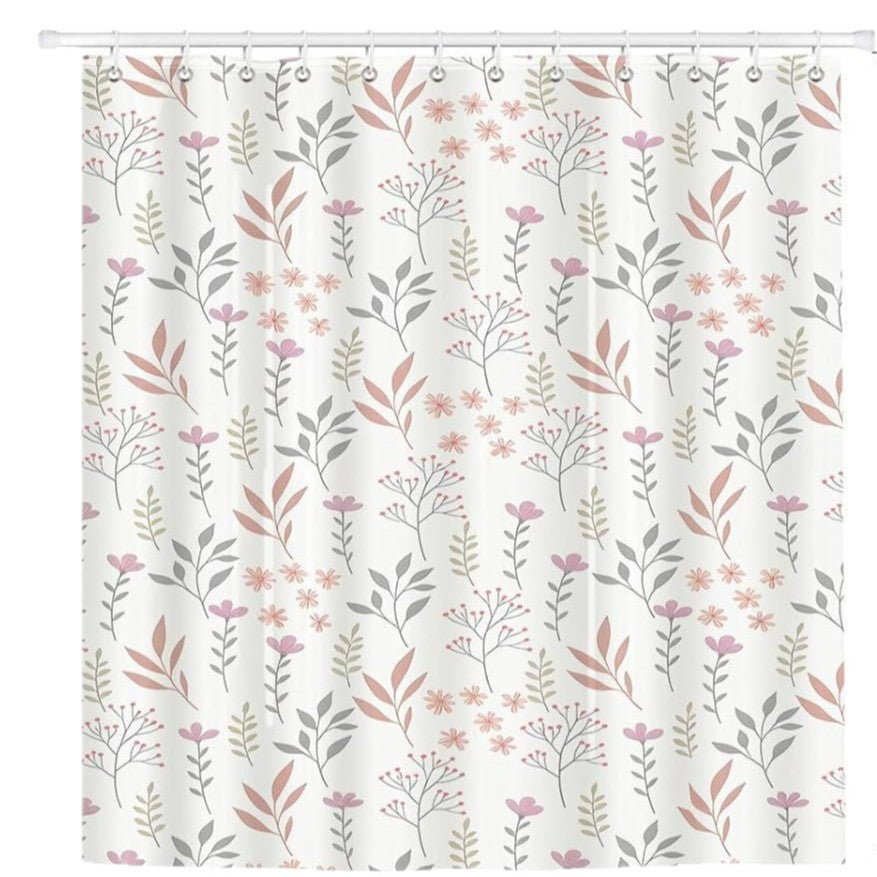Floral Print Shower Curtain Bowlift