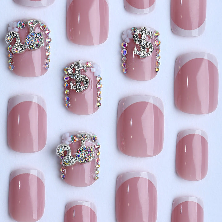 Premium artificial nails with sparkling 3D applications Bowlift