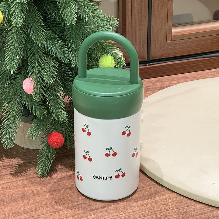 Women's Insulated Drinking Cup with Fruity Cherry Design Bowlift