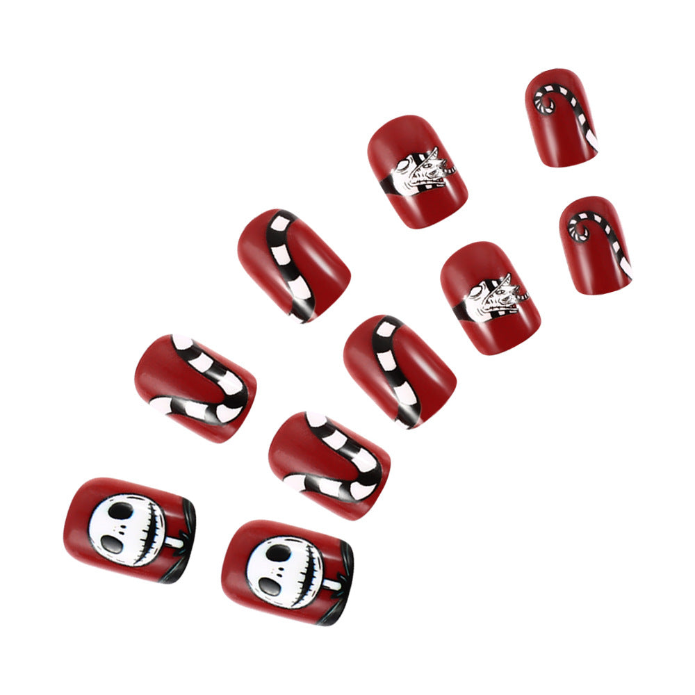 Halloween-Themed Artistic Press-On Nail Set Bowlift