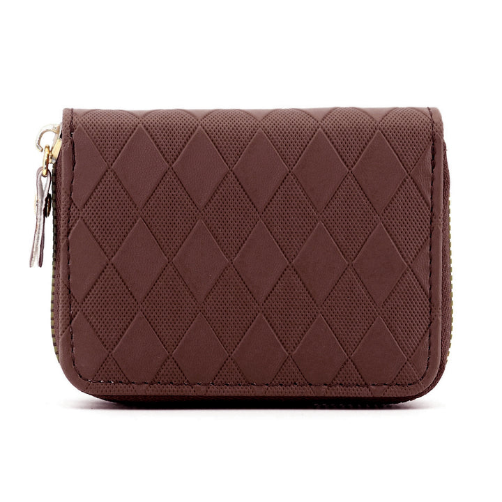 Elegant Diamond-Patterned Zip Wallet