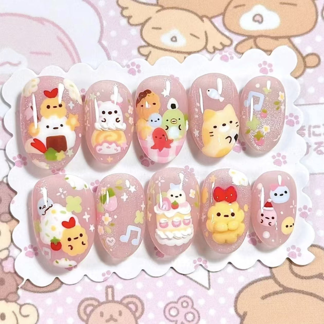 Creative Cartoon Press-On Nail Art Bowlift