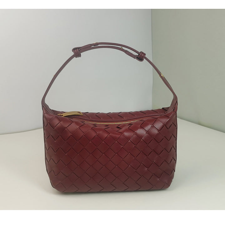 Woven Leather Satchel Bag Bowlift