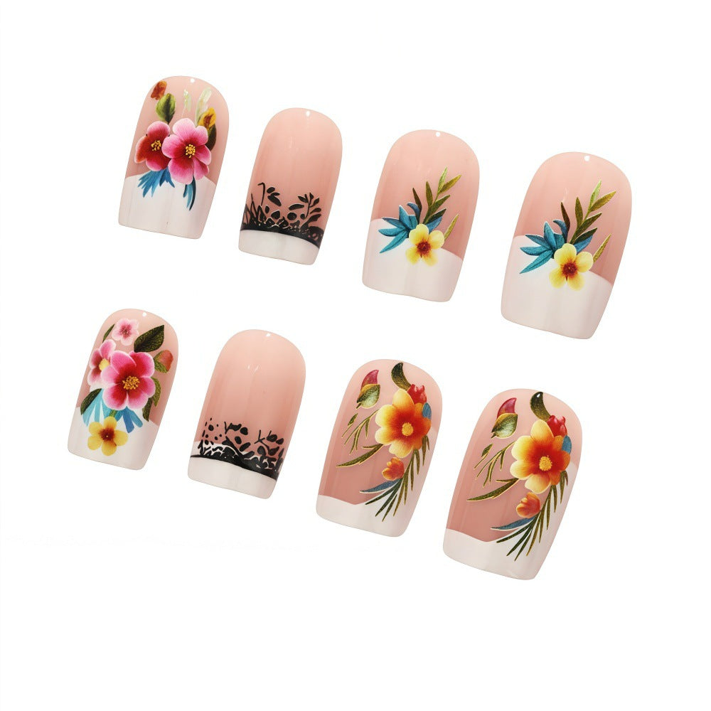 Exquisite artificial nails with floral patterns Bowlift