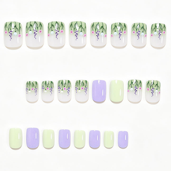 Floral Themed Press-On Nail Art Bowlift