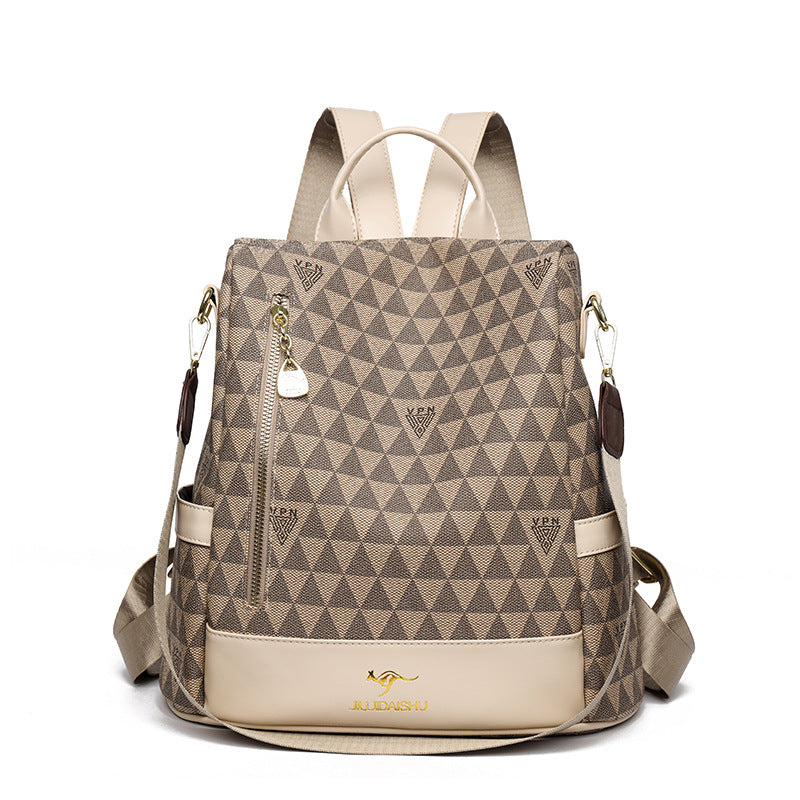 Geometric Patterned Multi-Pocket Backpack