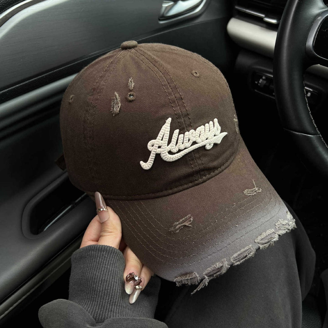 Women's Distressed Graphic Baseball Cap Bowlift