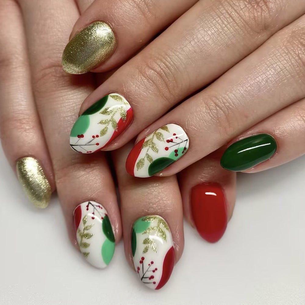 Holiday-Themed Press-On Nail Set Bowlift