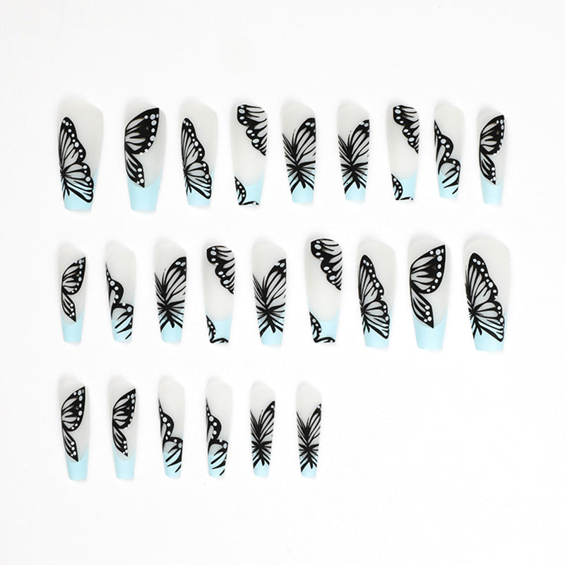Artistic printed nails with butterfly design Bowlift