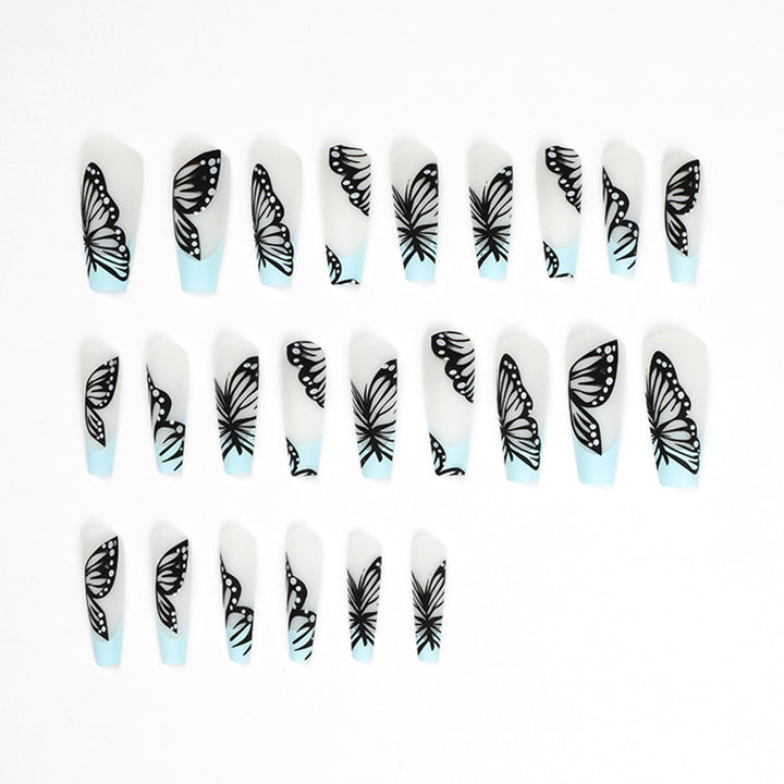 Artistic printed nails with butterfly design Bowlift