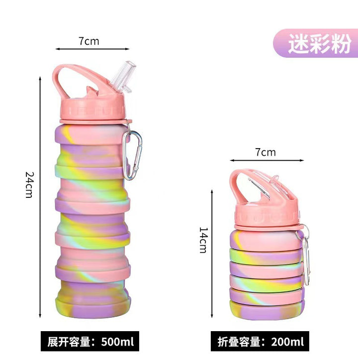 Unisex Collapsible Sports Water Bottle with Carabiner Bowlift