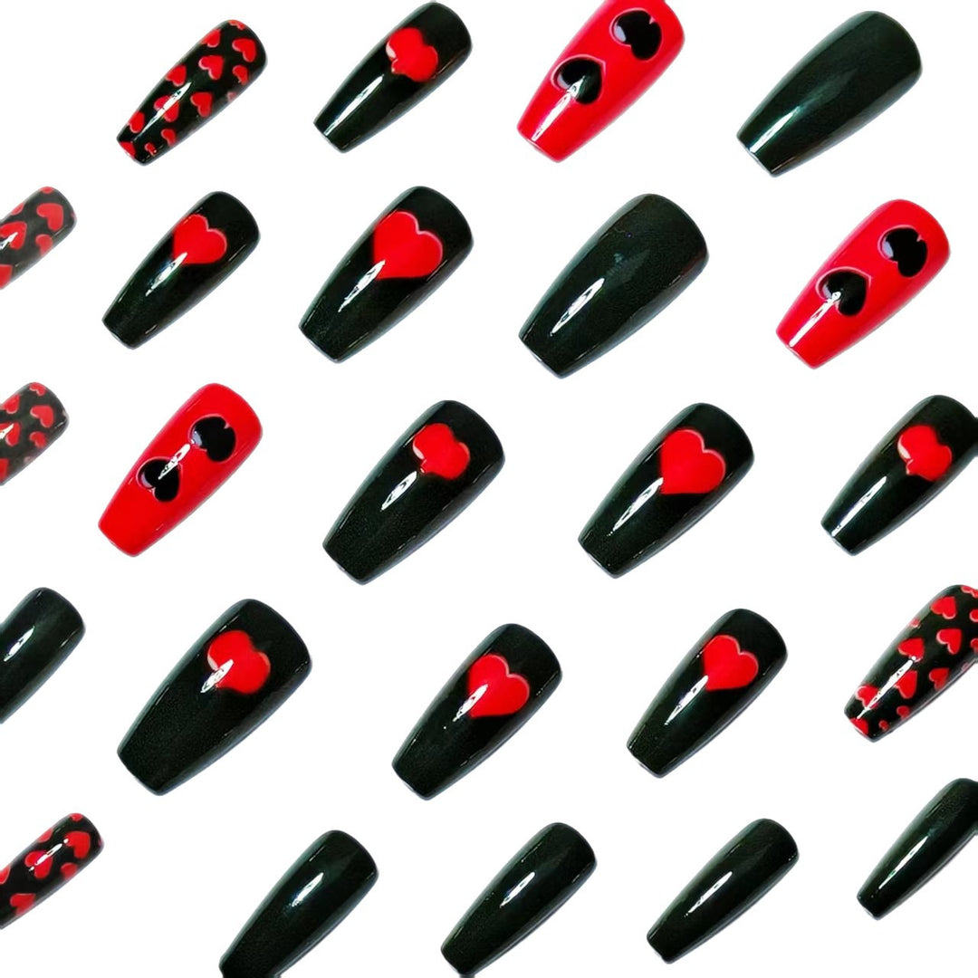 Artificial nails with Romantic Heart Design Bowlift