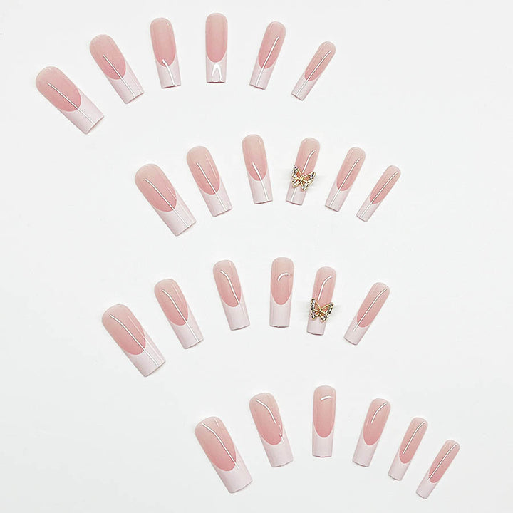 Elegant artificial nail set with butterfly accents Bowlift
