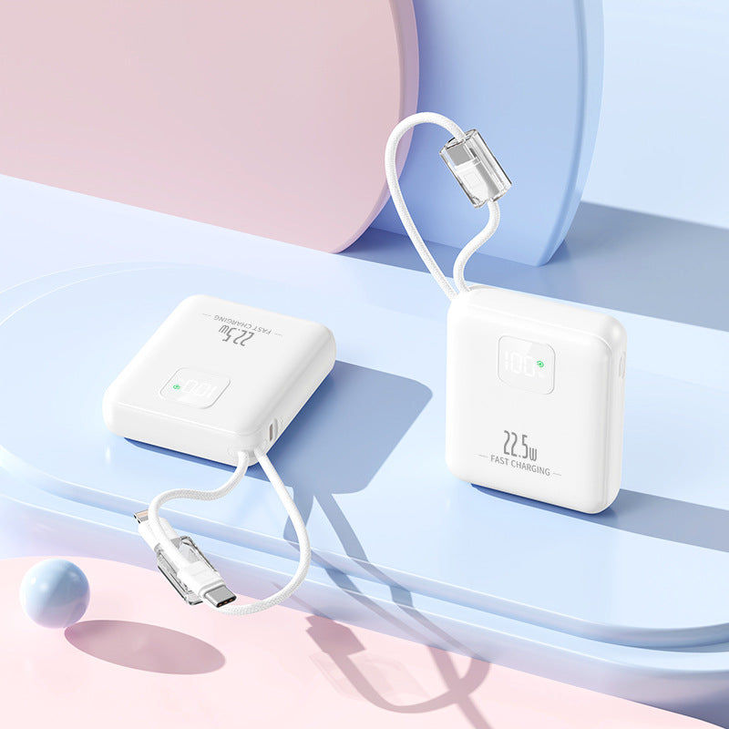 Slim power bank with integrated fast charging port and digital battery level indicator Bowlift