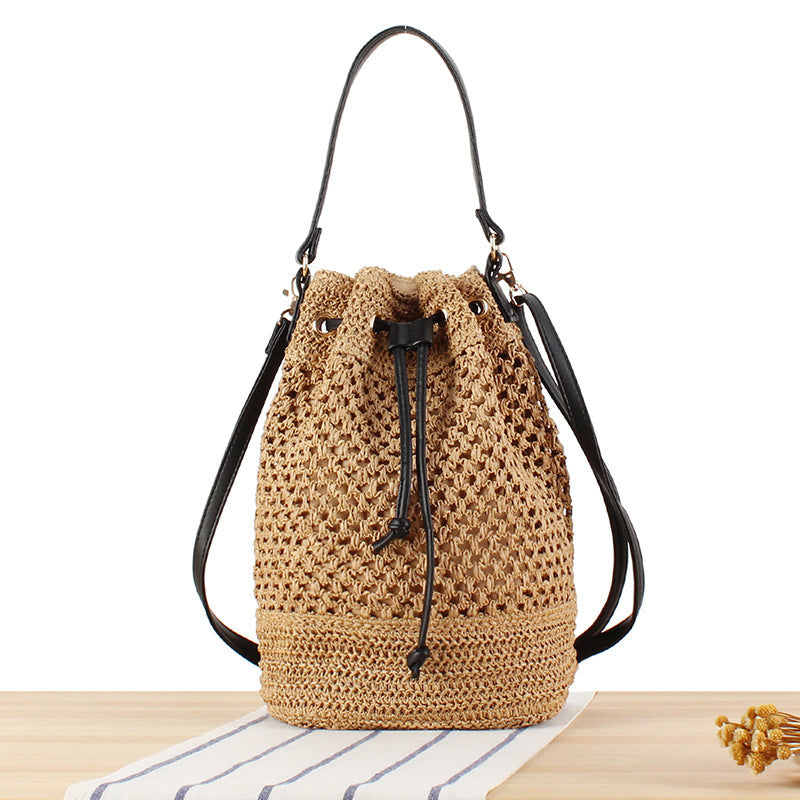 Braided Bucket Bag Made of Natural Material Bowlift