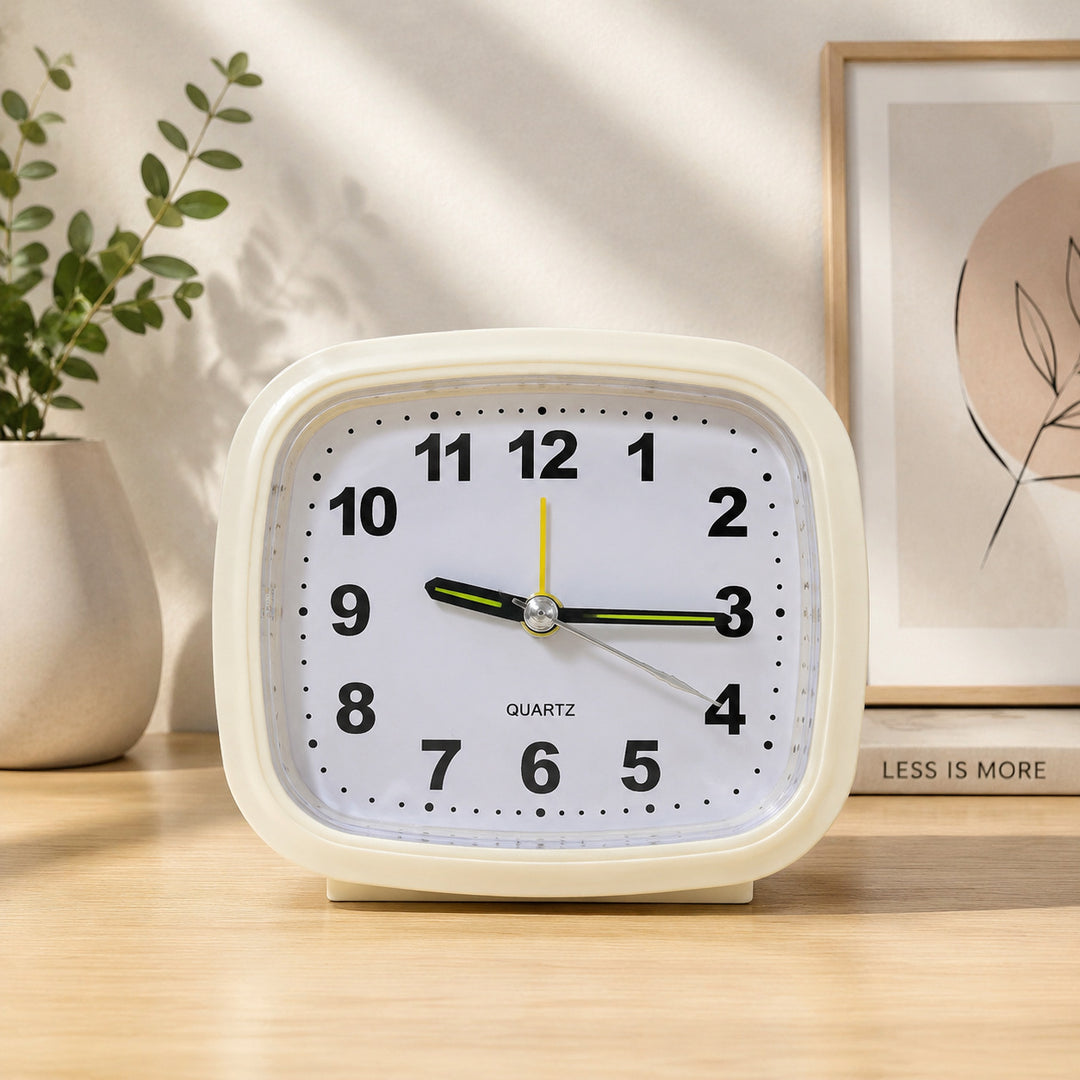 Quarz Alarm Clock with Large Dial Bowlift