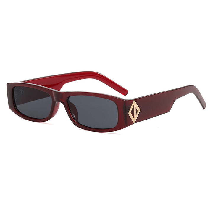 Women's fashionable rectangular sunglasses with stylish metal application Bowlift
