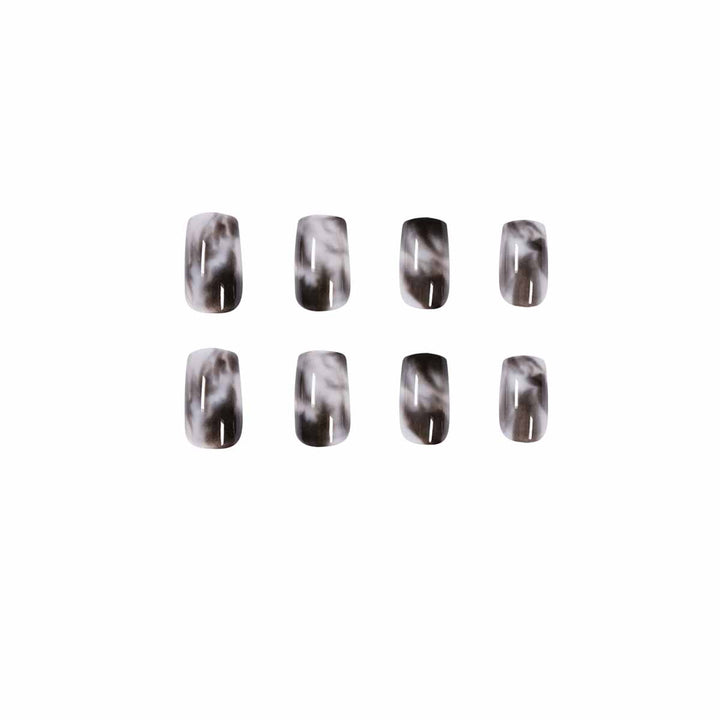 Artful Nail Extensions with Elegant Marble Design Bowlift