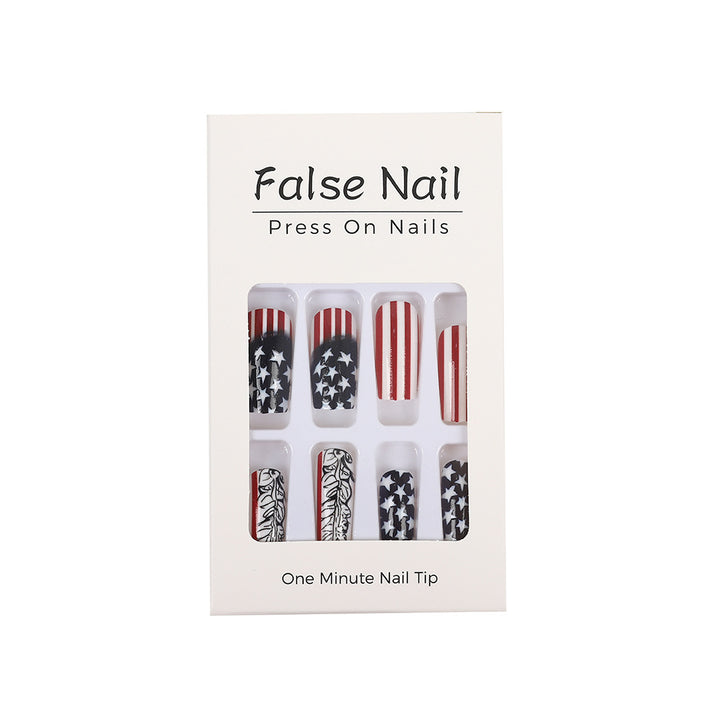 Creative artificial nails with patriotic design Bowlift
