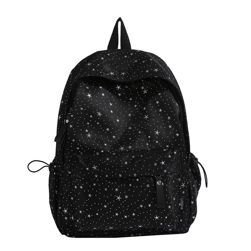 Star-Printed School Backpack