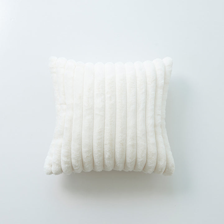 Plush Ribbed Decorative Throw Pillow